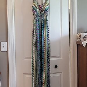 She's Cool Multicolor Geometric Dress